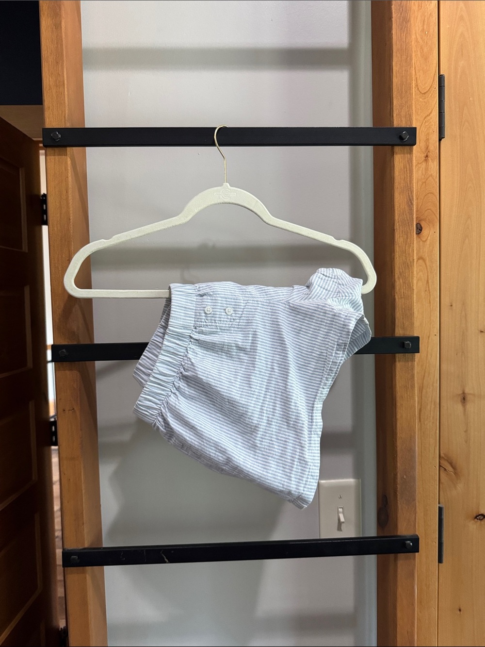 Brandy Melville Light Blue & White Striped Shorts